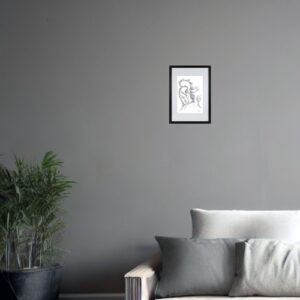 Signed Original Drawing by artist David Moraton. 27.0 x 21.7 cm. With Black Frame 32.0 x 26.7 cm.. Edition of 15
