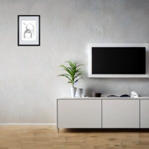 Signed Original Drawing by artist David Moraton. 27.0 x 21.7 cm. With Black Frame 32.0 x 26.7 cm.. Edition of 15
